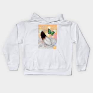 The Concept of Time, Birds and Butterflies Kids Hoodie